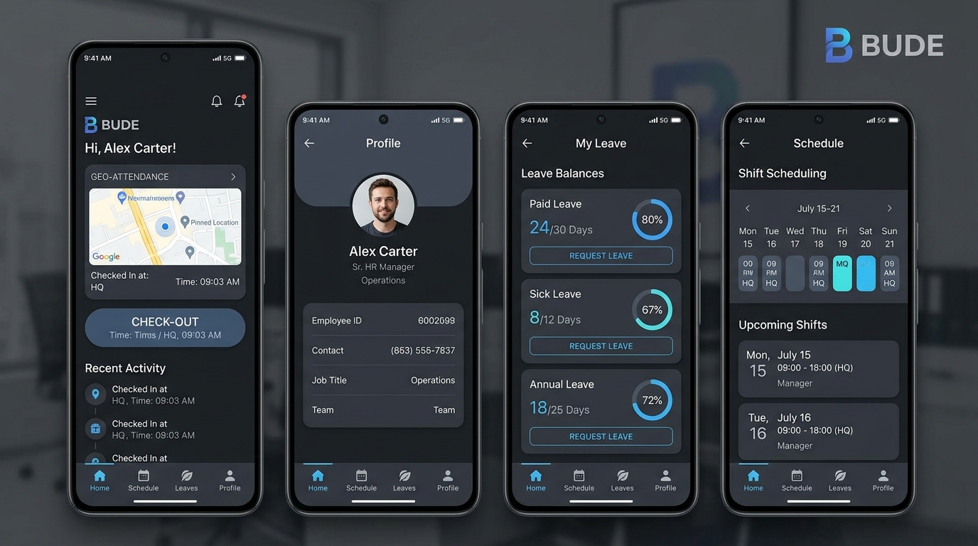 Bude HR - Mobile Attendance & Workforce App